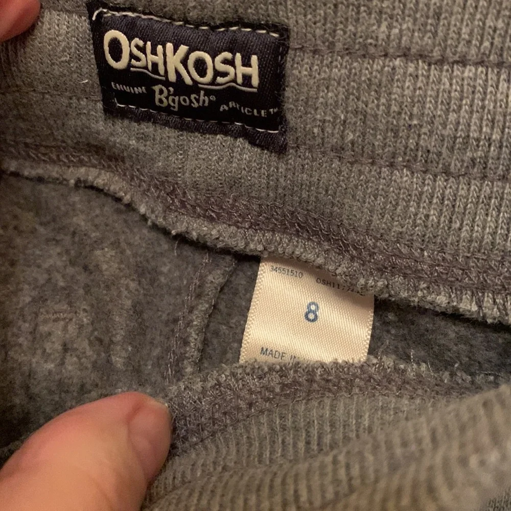 Oshkosh B’gosh size 8 boy’s athletic heather gray jogger Drawstring elastic VGUC